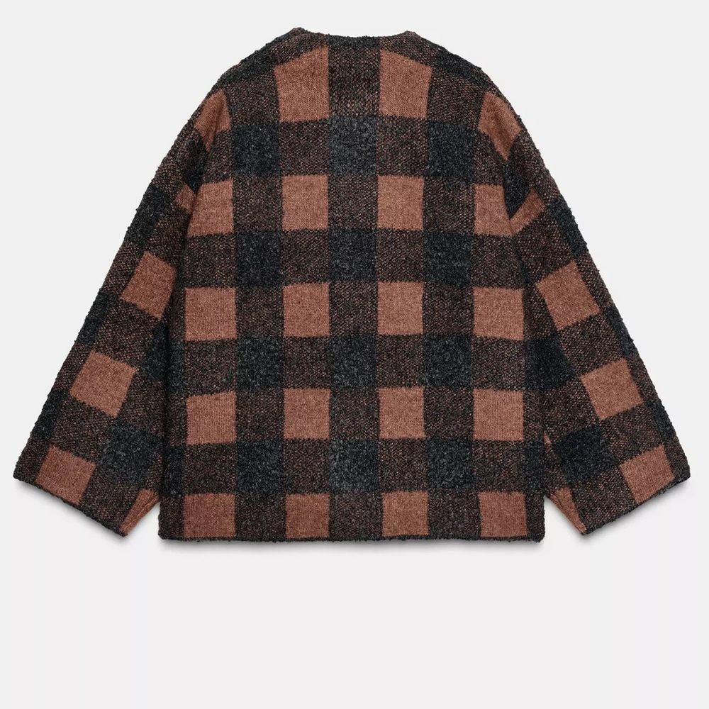 ZARA PLAID JACKET CARDIGAN - Picture 2 of 7